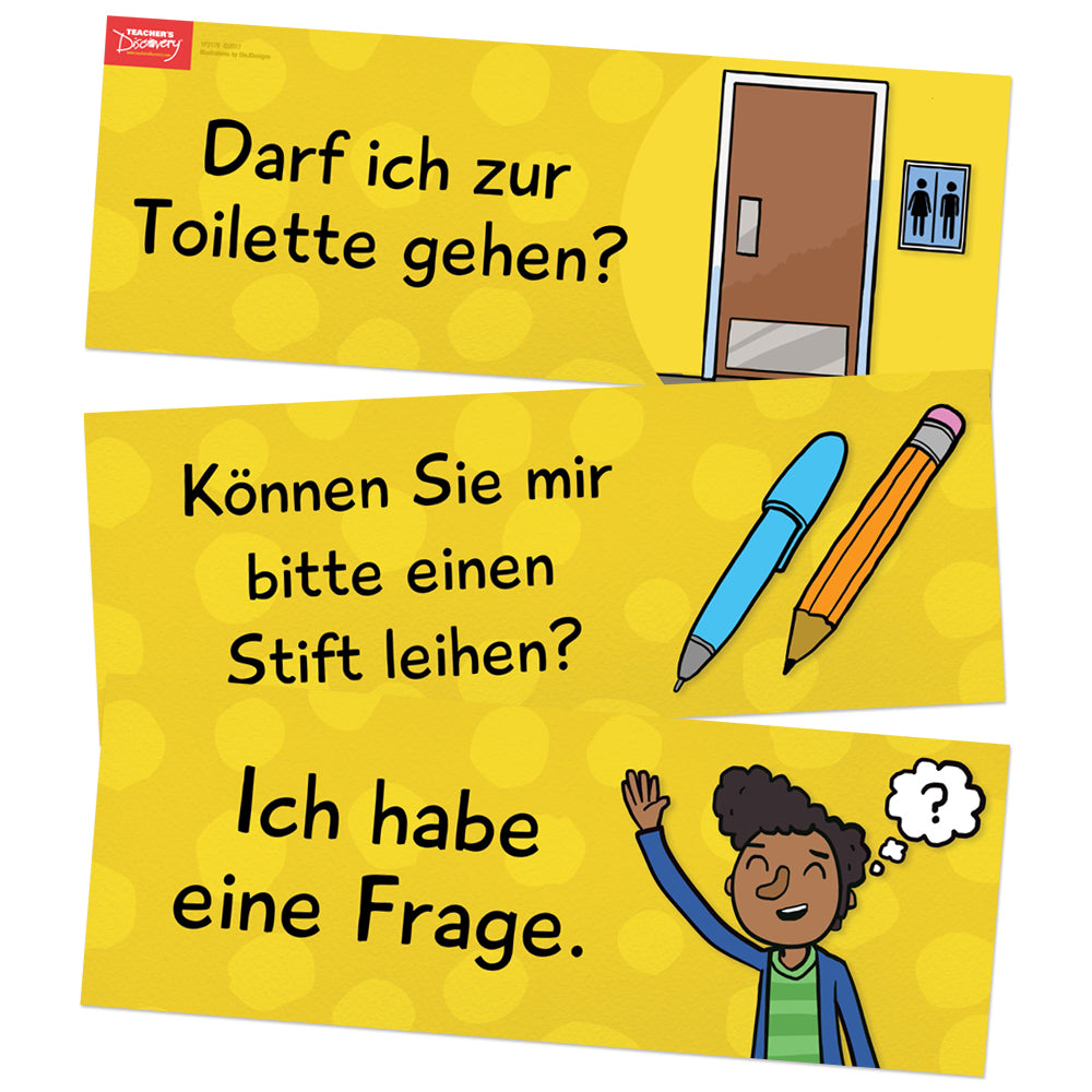 Classroom Phrases - German - Signs - Set of 12