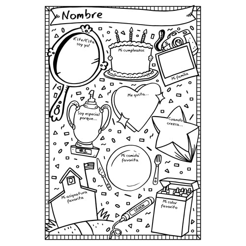 All About Me - Spanish - Double-Sided Mini-Poster - Class Set of 30