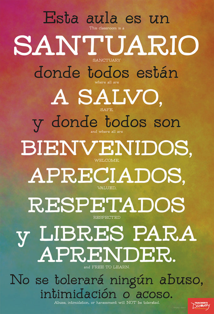 Classroom Sanctuary - Spanish - Mini-Poster