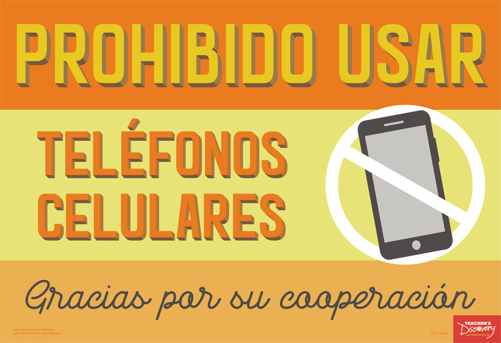 No Cell Phones - Spanish - Mini-Poster