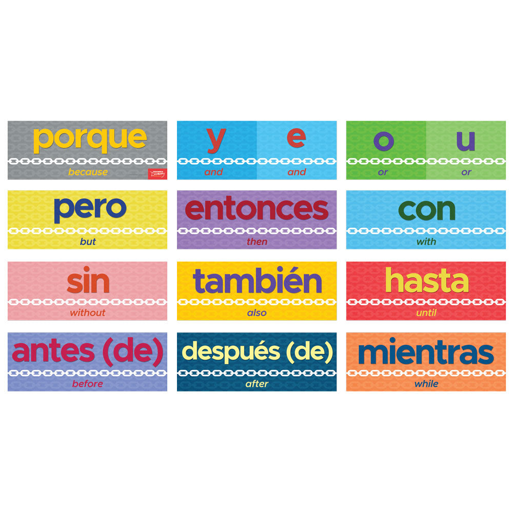 Connecting Words - Spanish - Sign - Set of 12