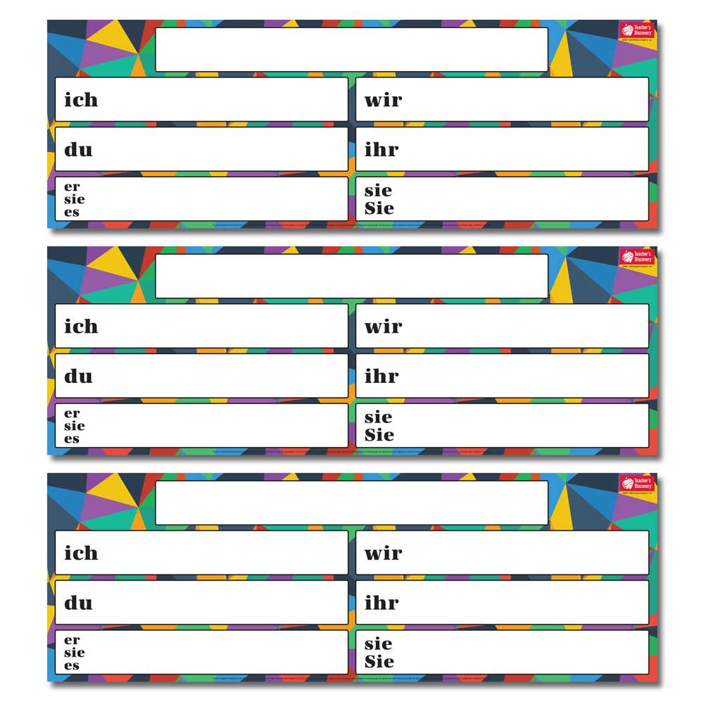 Verb Charts - German- Dry-Erase Posters and Markers- Set of 3