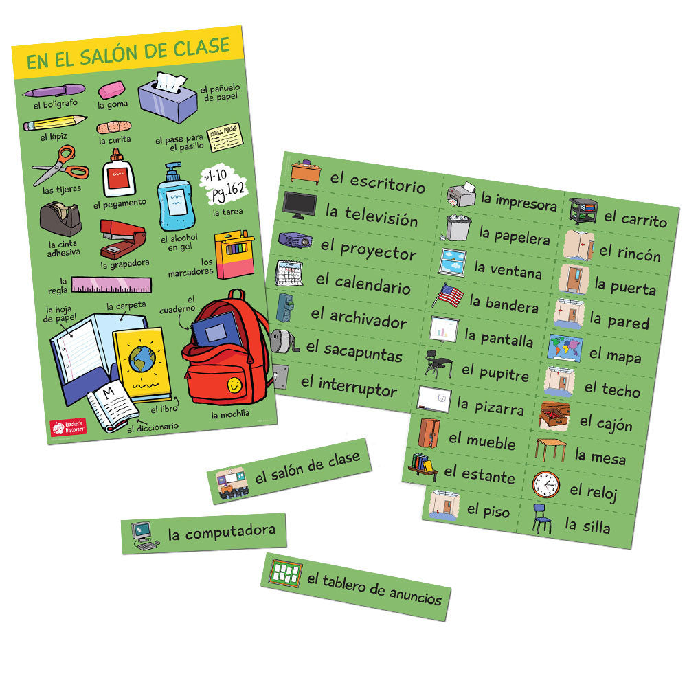 Classroom Nouns - Spanish - Signs and Poster Set – Teacher's Discovery