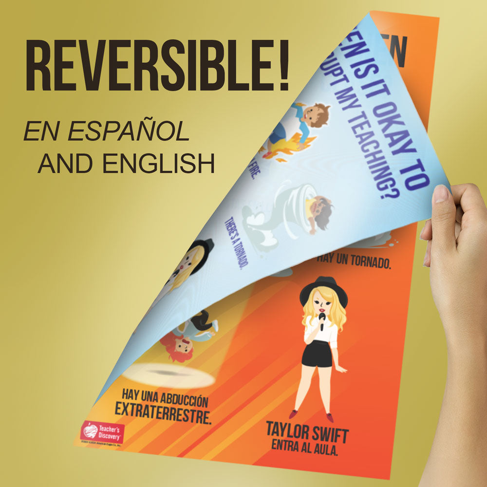 No Interrupting - Spanish/English - Double-Sided Mini-Poster