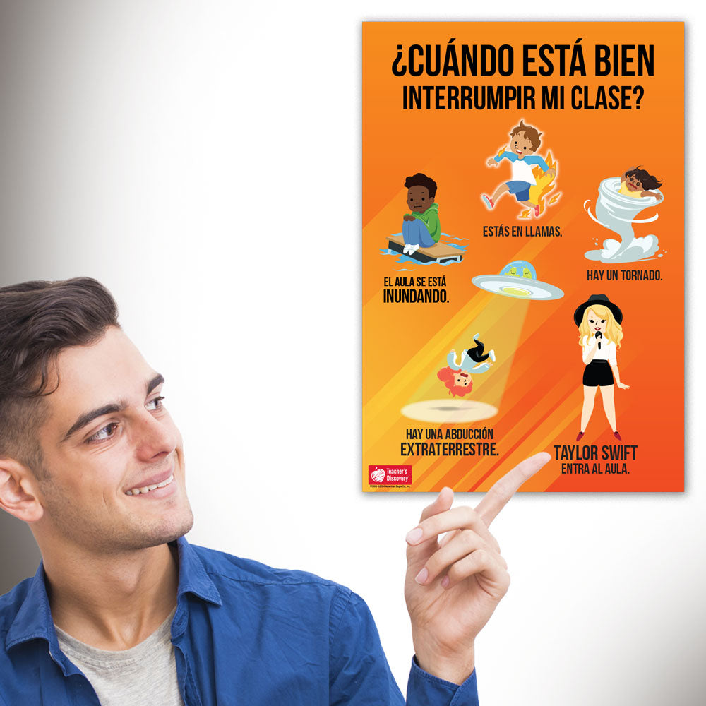 No Interrupting - Spanish/English - Double-Sided Mini-Poster