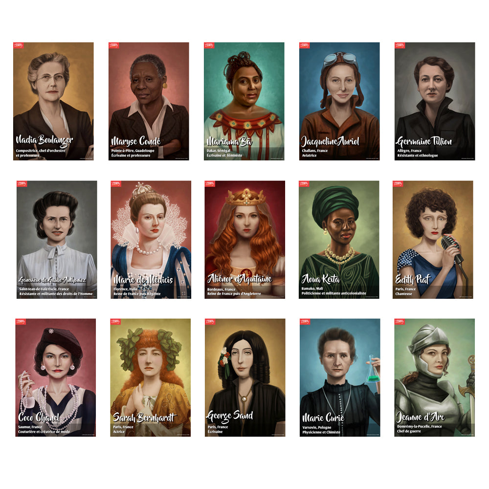 Femmes Pionnières - French - Mini-Posters - Set of 15