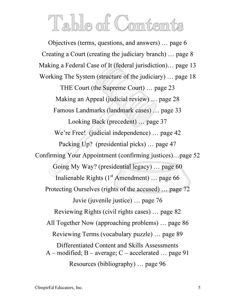 i Think: Government, The Judicial Branch Activity Book Download