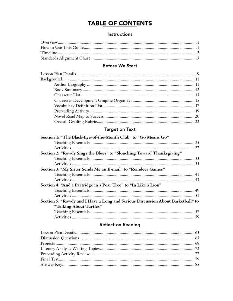 The Absolutely True Diary of a Part-Time Indian Novel Guide Book