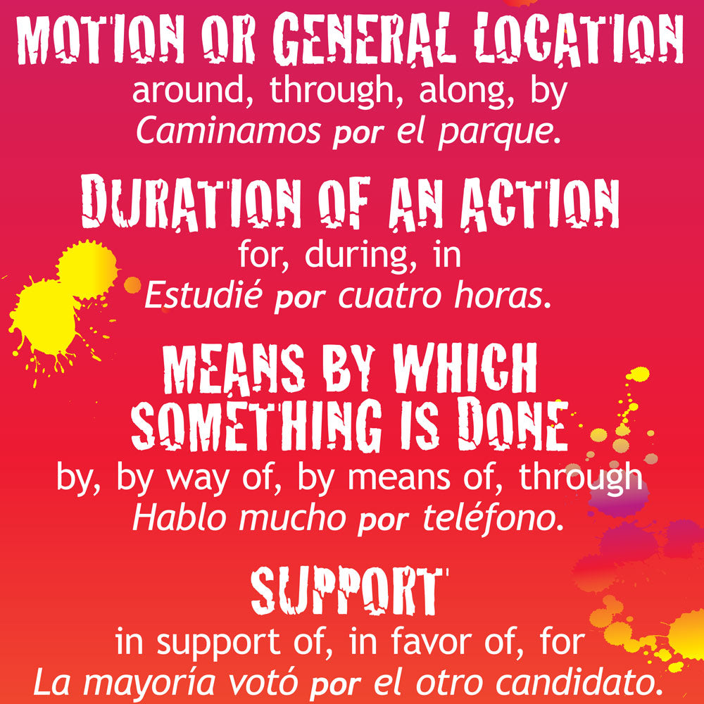¿Por o para? - Spanish- Skinny Poster - Set of 2