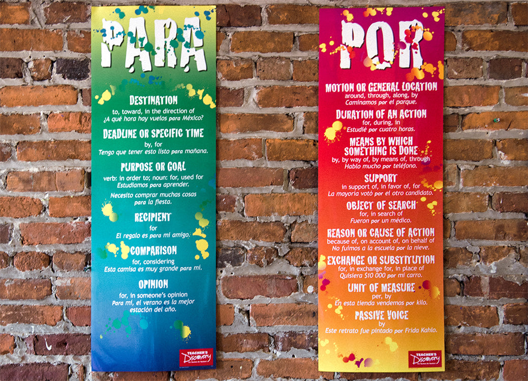 ¿Por o para? - Spanish- Skinny Poster - Set of 2