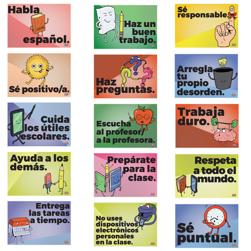 Common Sense Rules - Spanish - Mini-Poster - Set of 15