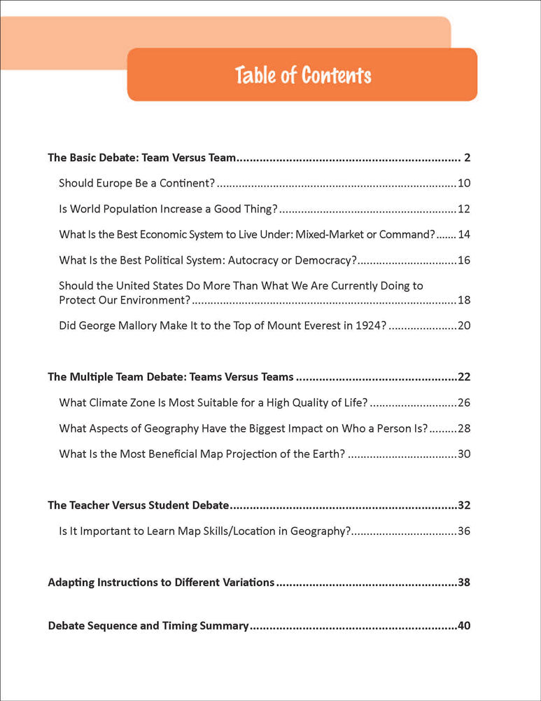 1st Edition Easy Debates for the World Geography Classroom Book