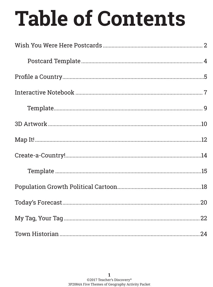 Five Themes of Geography Mini-Poster Set