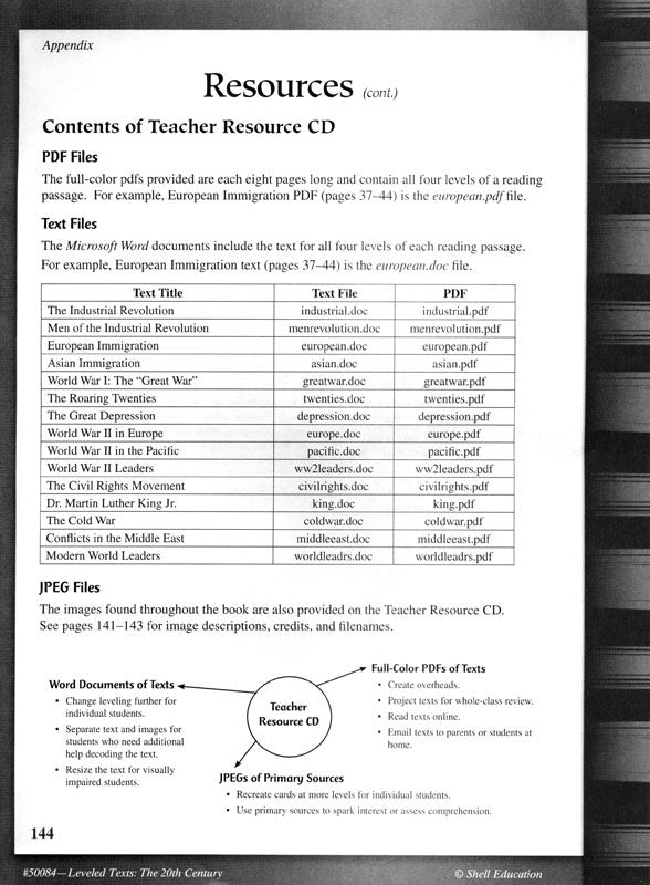 Leveled Texts: The 20th Century Book Download