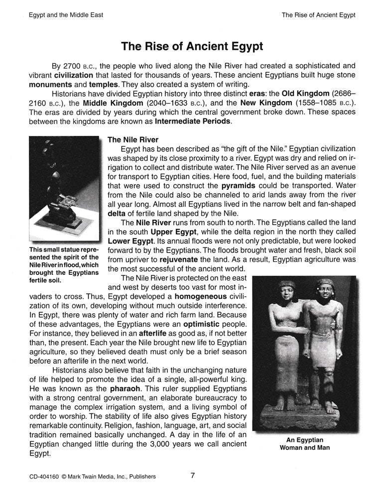 Egypt And The Middle East Activity Book