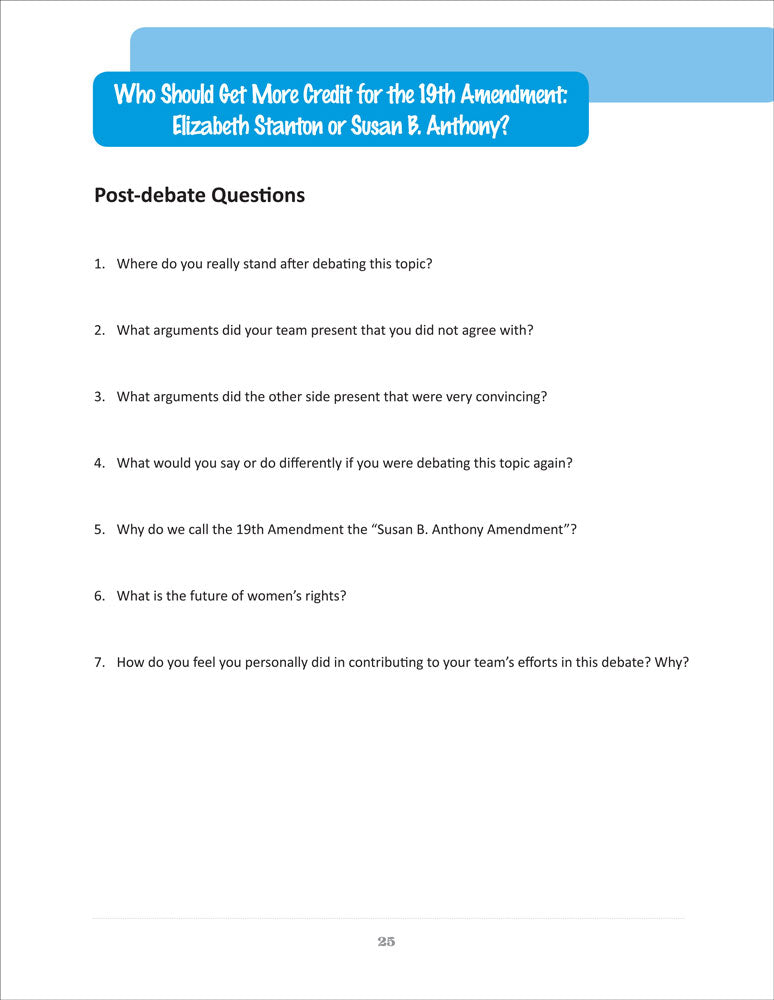 1st Edition Easy Debates for the American History Classroom Book