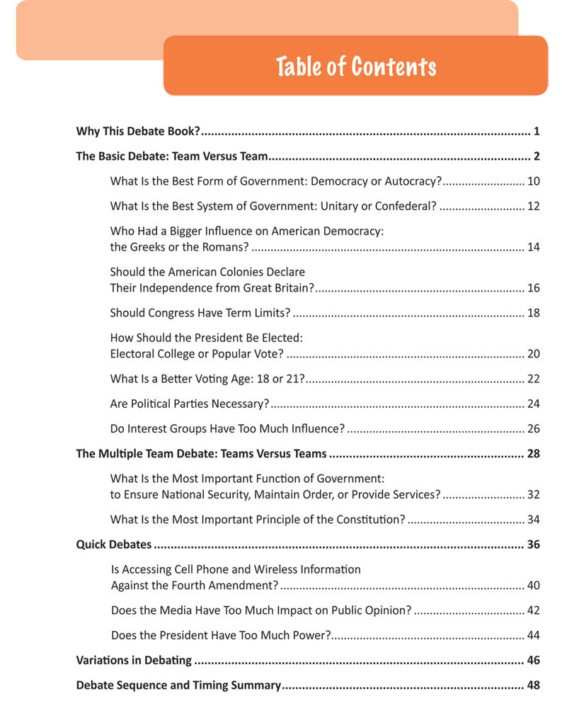 1st Editions Easy Debates for the Social Studies Classroom Activity Book Set of 5 Books