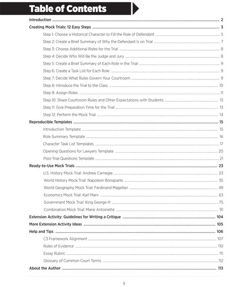 Creating Easy Mock Trials for Your Social Studies Classroom Book