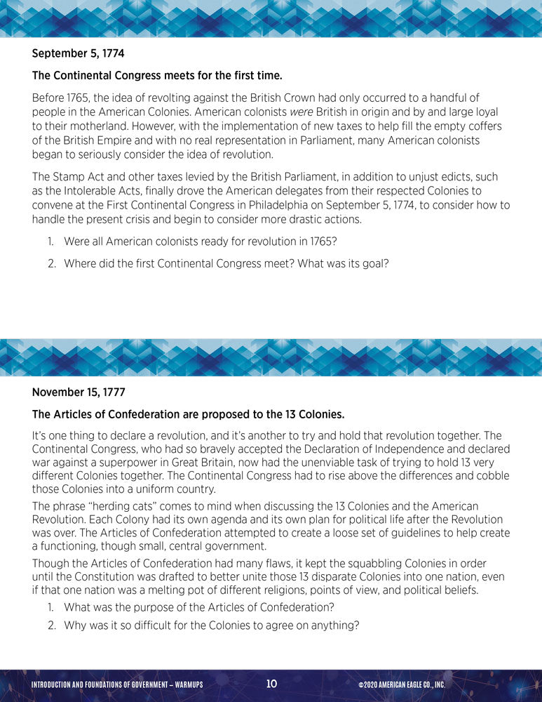 Government Thematic Unit: The Constitution Download