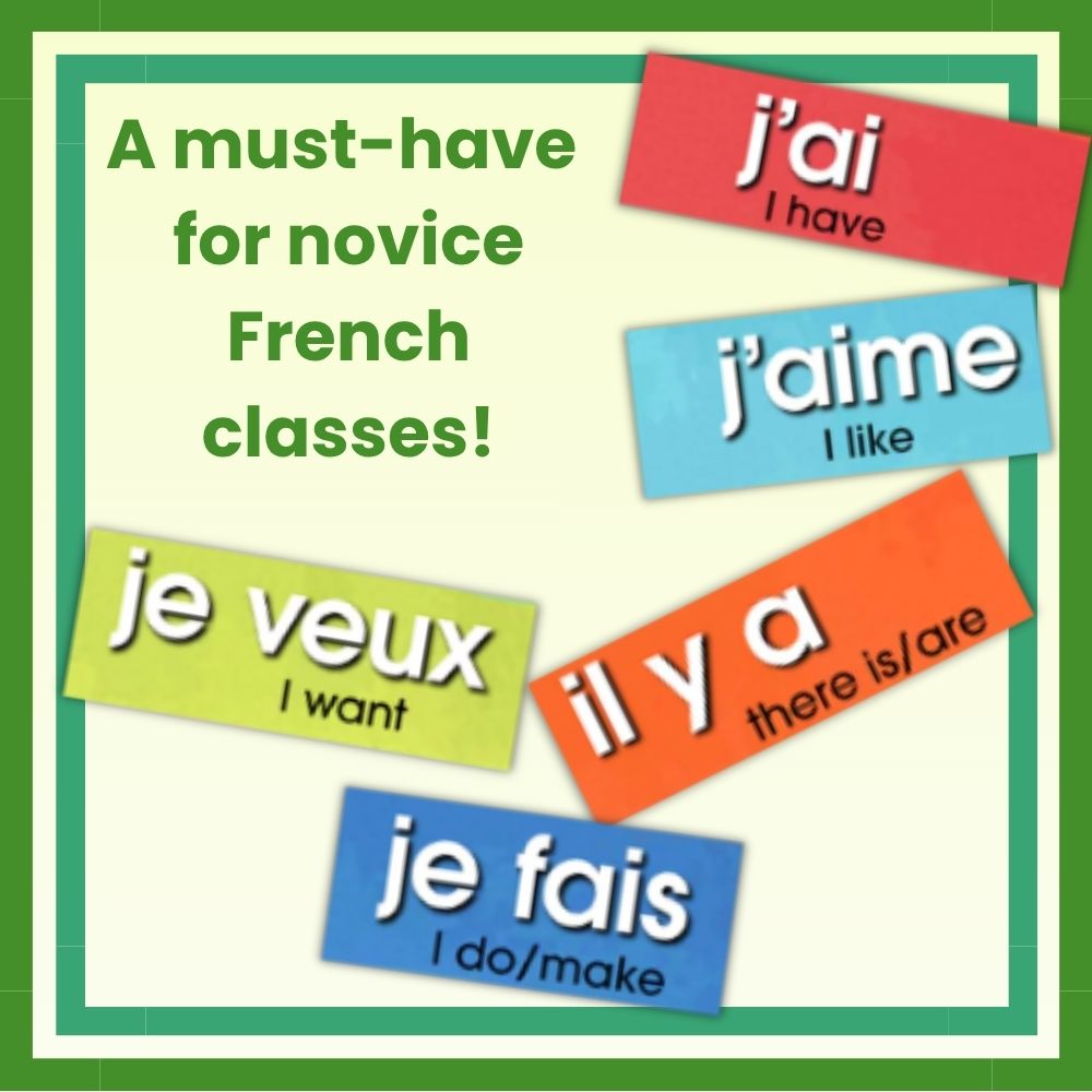Teacher’s Discovery French Super 7 Present Tense Skinny Poster for French Classrooms