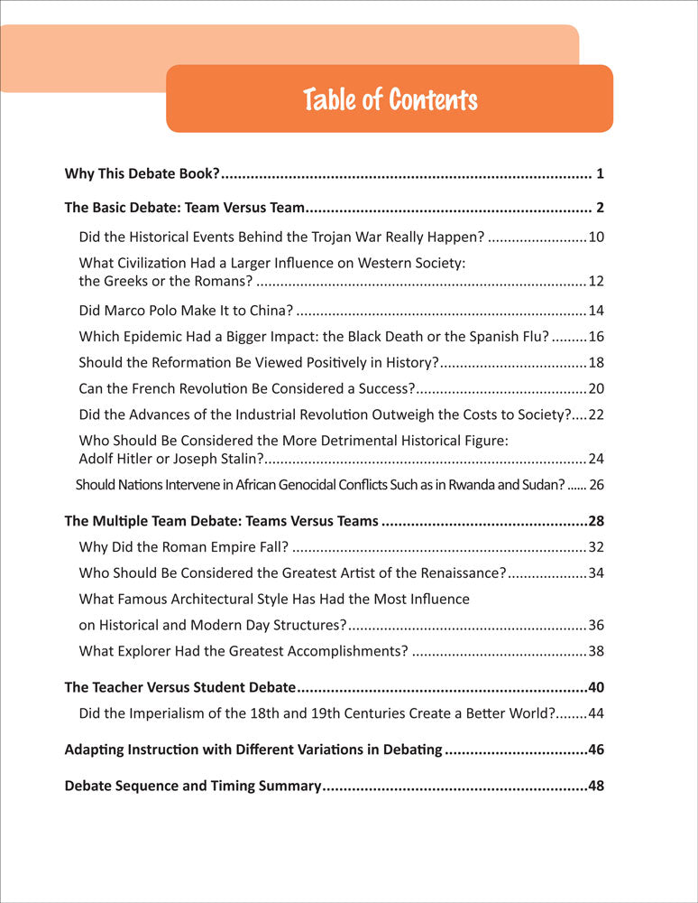 1st Edition Easy Debates for the World History Classroom Activity Book