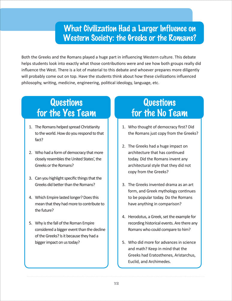 1st Edition Easy Debates for the World History Classroom Activity Book