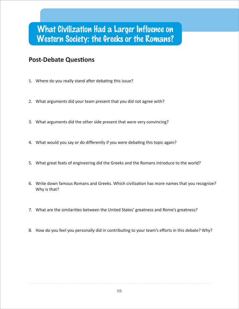 1st Edition Easy Debates for the World History Classroom Activity Book