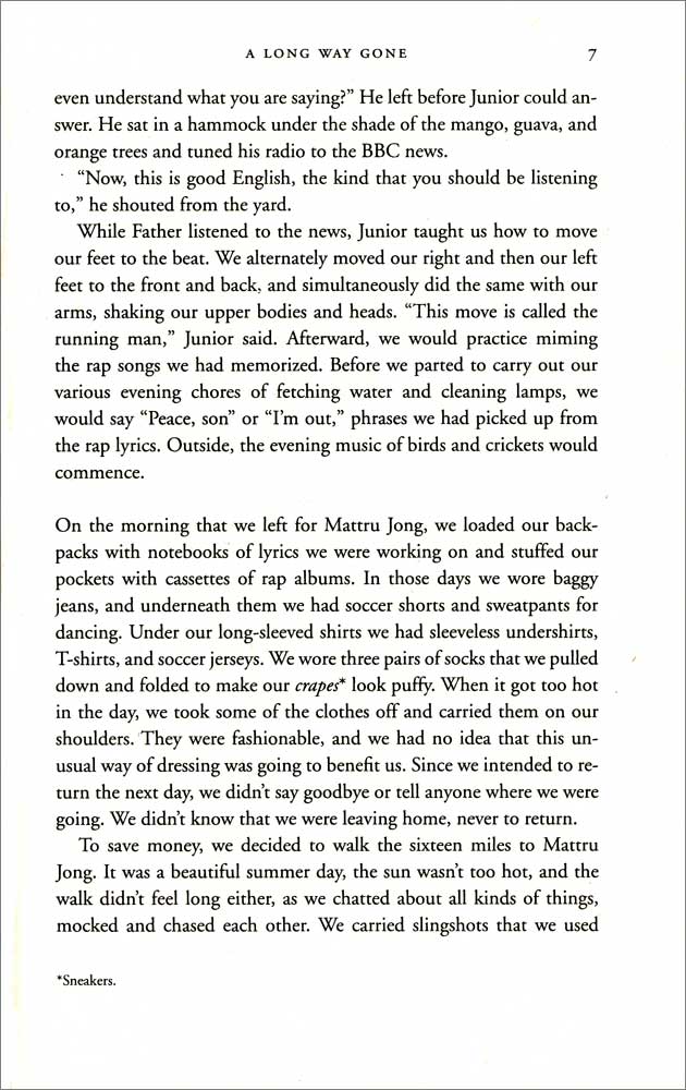 A Long Way Gone: Memoirs of a Boy Soldier Paperback Book (920L)