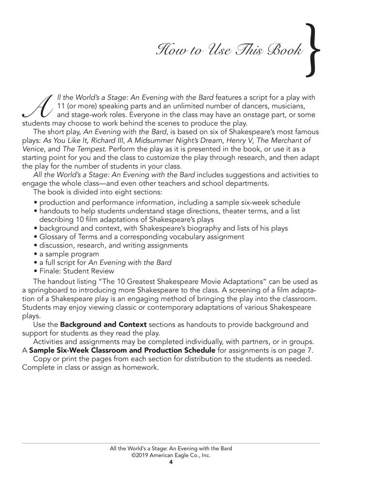 All the World's a Stage: An Evening with the Bard Book