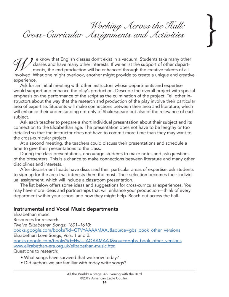 All the World's a Stage: An Evening with the Bard Book