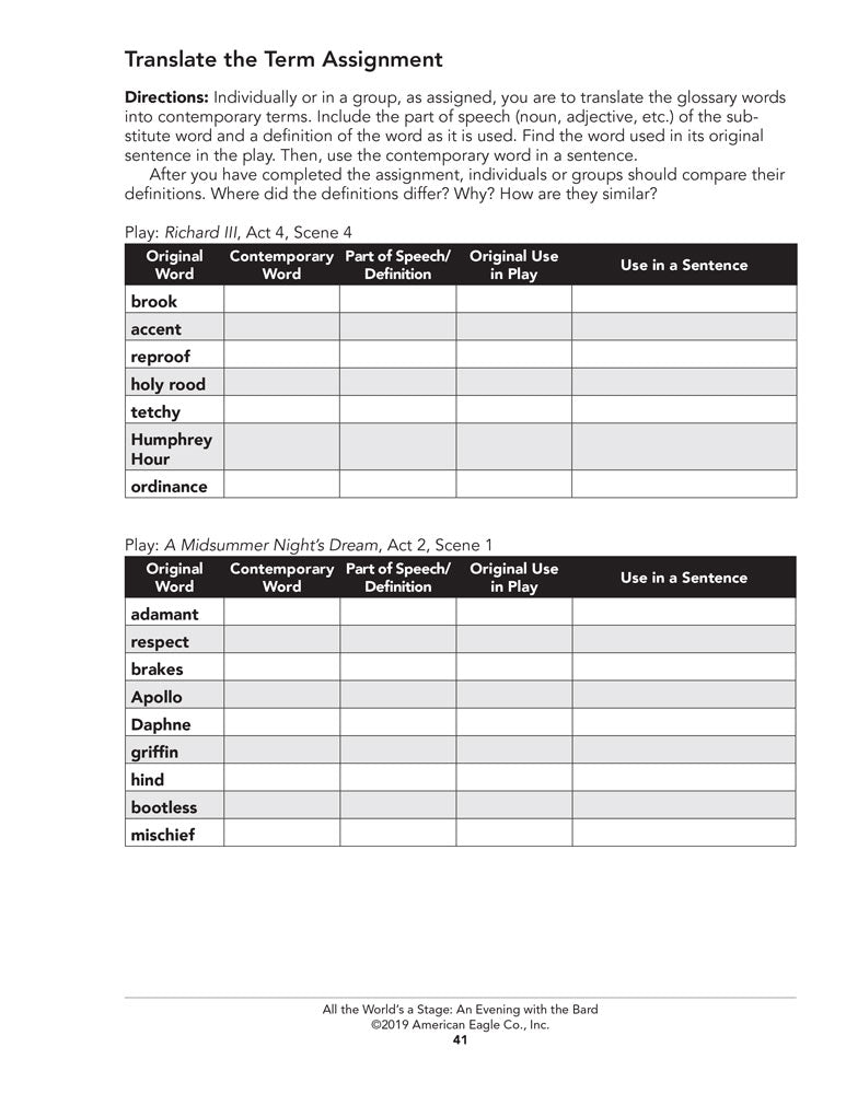 All the World's a Stage: An Evening with the Bard Book