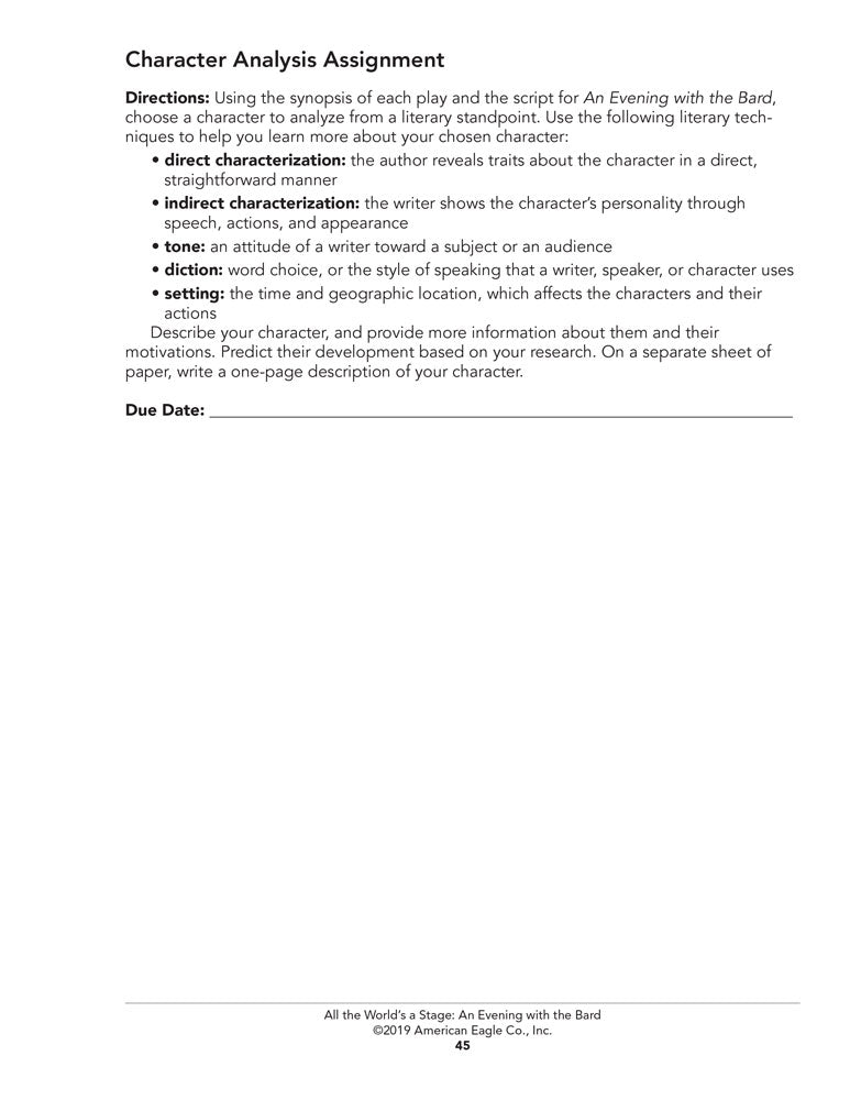 All the World's a Stage: An Evening with the Bard Book