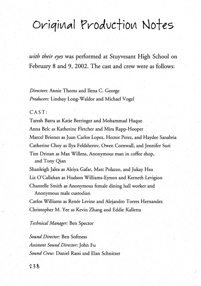 With Their Eyes: September 11th, The View from a High School at Ground Zero Paperback Book