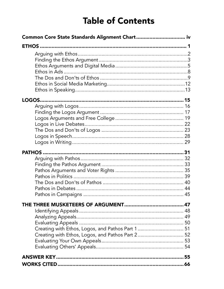 Ethos, Logos, and Pathos Activity Book