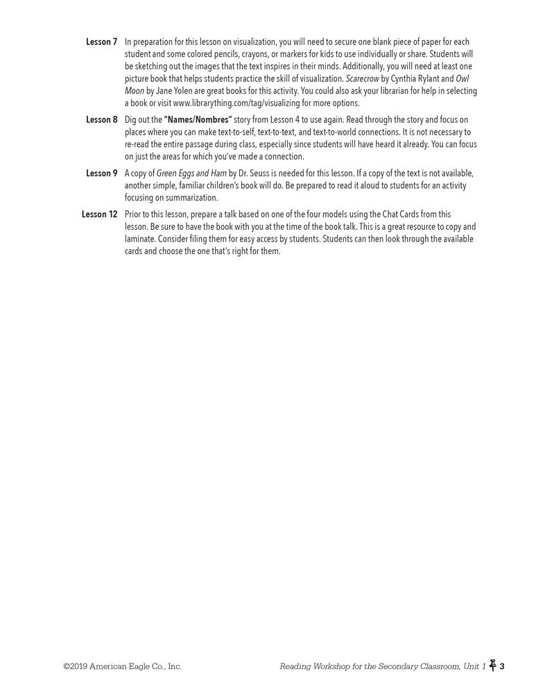 Reading Workshop for the Secondary Classroom Unit 1: I Belong Here Download