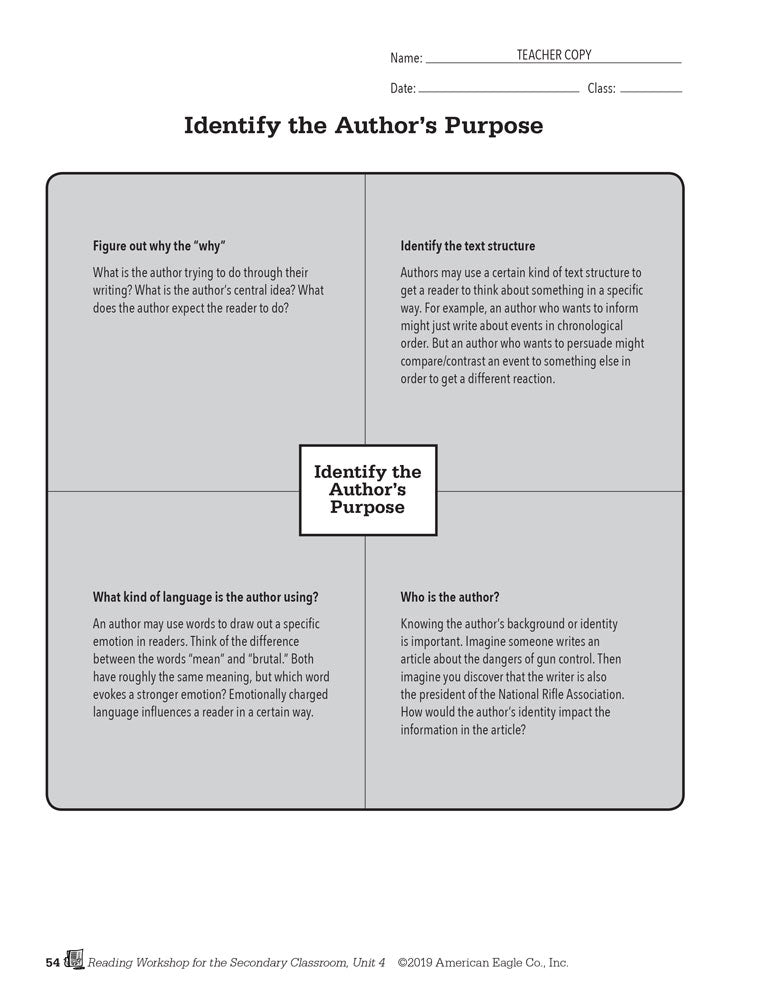 Reading Workshop for the Secondary Classroom Unit 4: Nonfiction Download