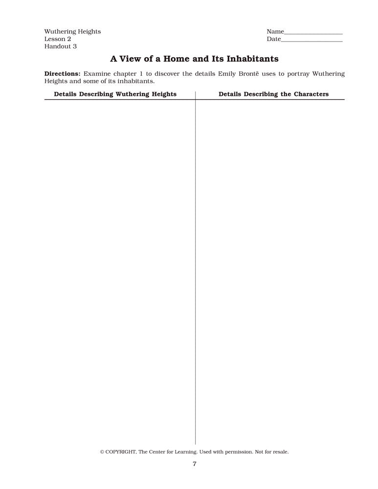 Wuthering Heights Curriculum Unit