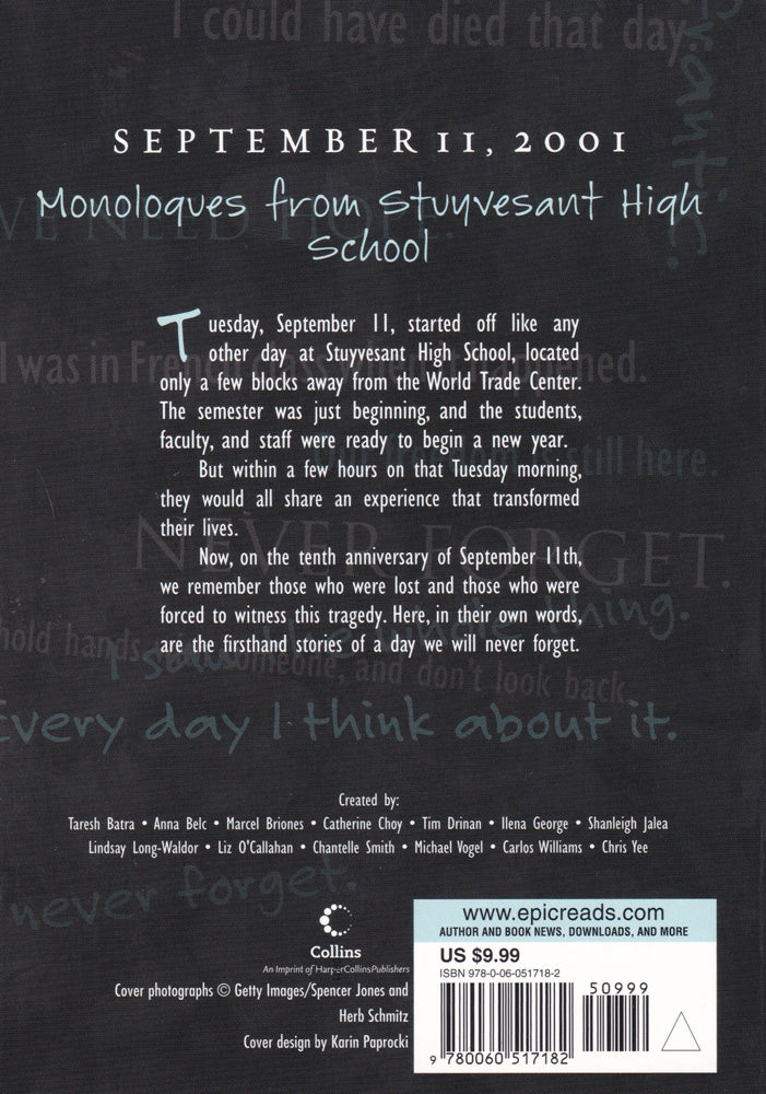 With Their Eyes: September 11th, The View from a High School at Ground Zero Paperback Book