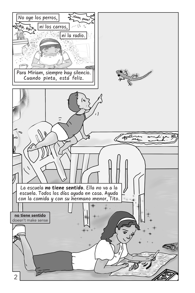 Pintando con las manos - Level 2 - Spanish Graphic Novel by Rachel Emery