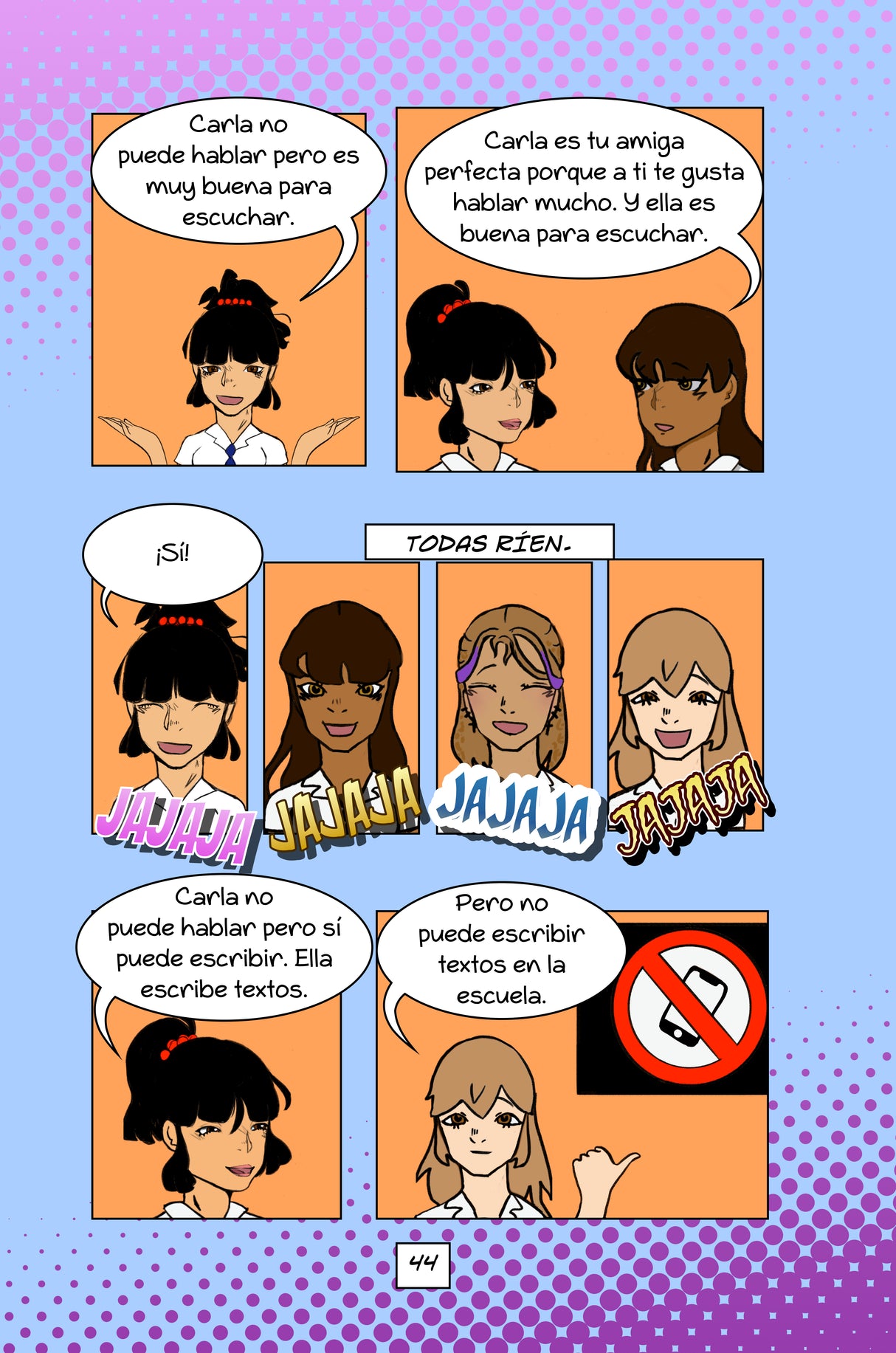 Carla no habla: Una novela gráfica para aprender español - Level 1 - Spanish Graphic Novel by Veronica Moscoso