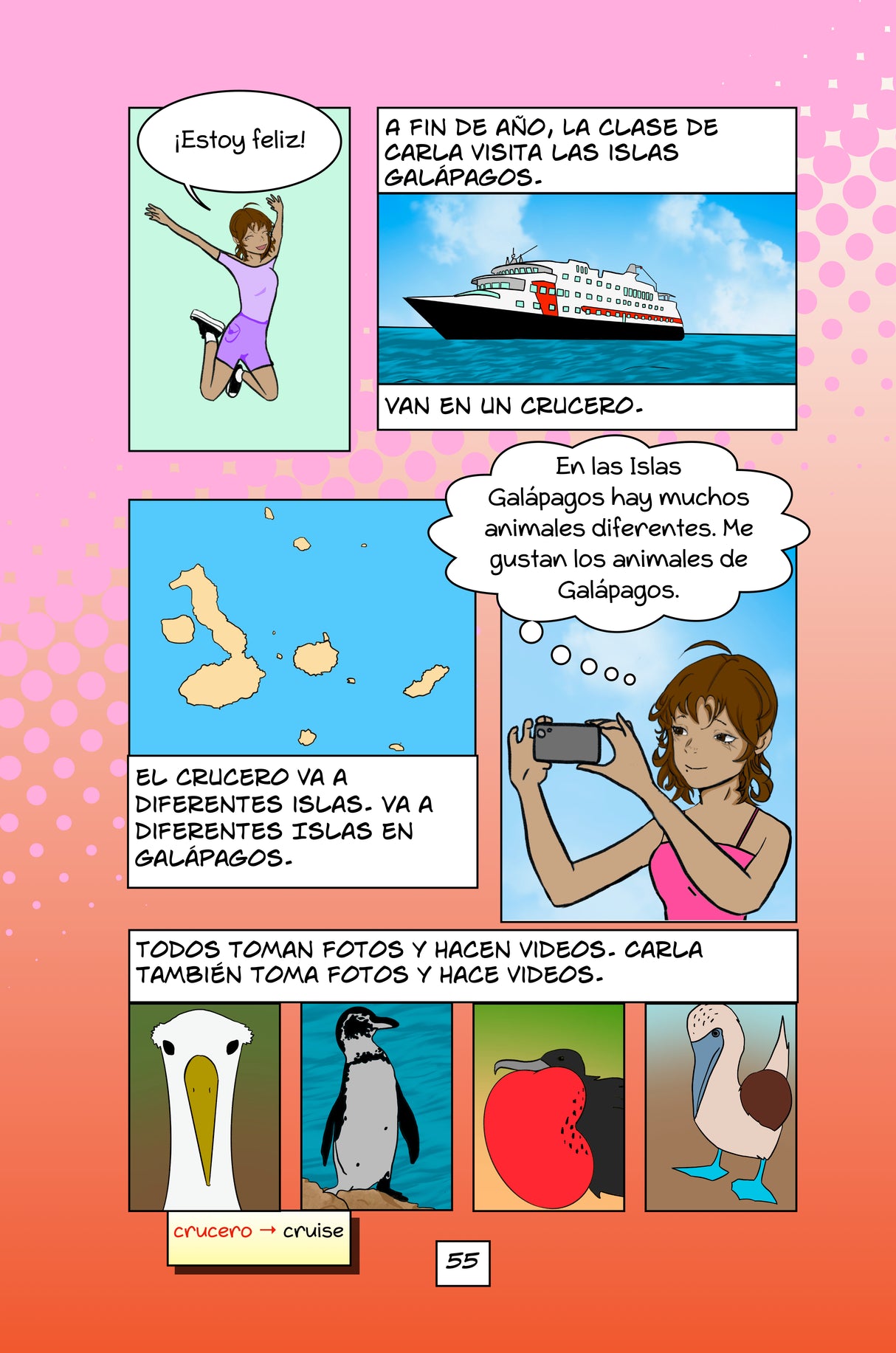 Carla no habla: Una novela gráfica para aprender español - Level 1 - Spanish Graphic Novel by Veronica Moscoso