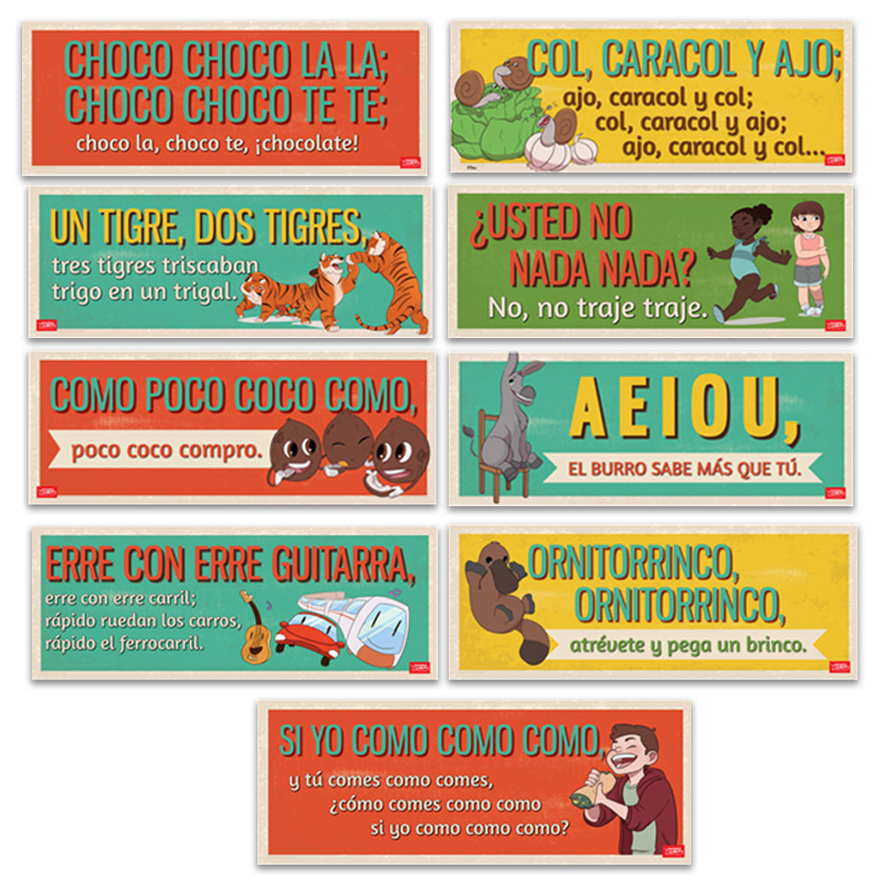 Authentic Tongue Twisters - Spanish - Signs