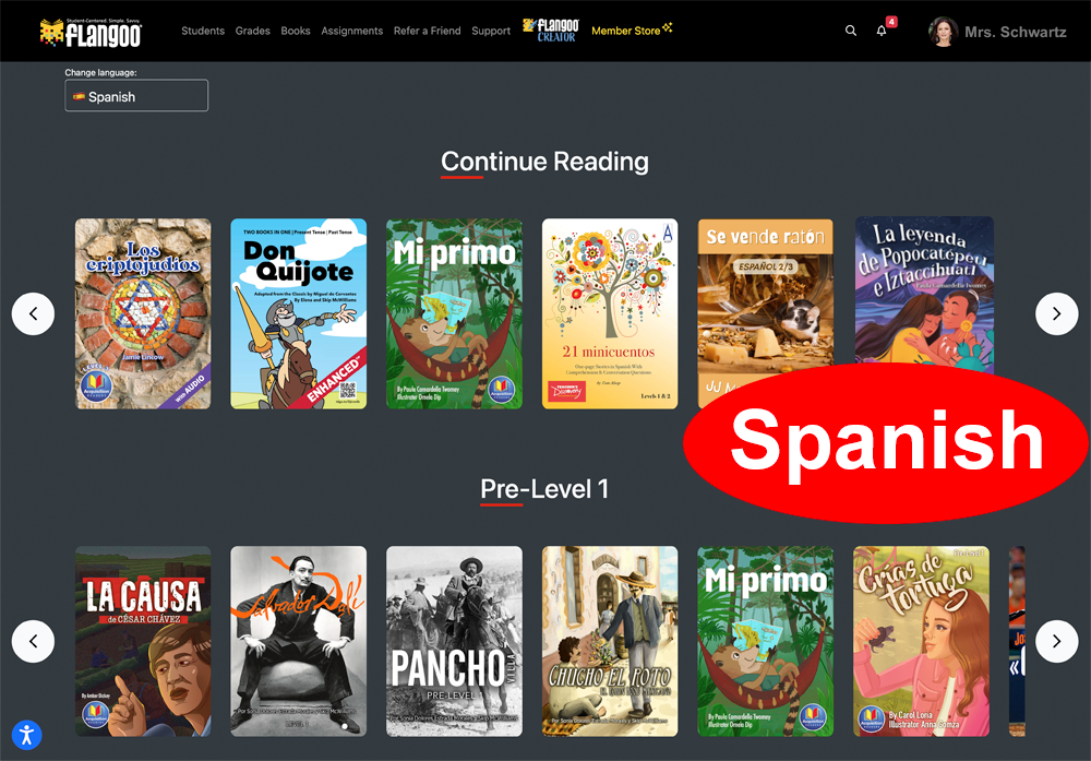 Flangoo™ World Language Digital Readers Subscription