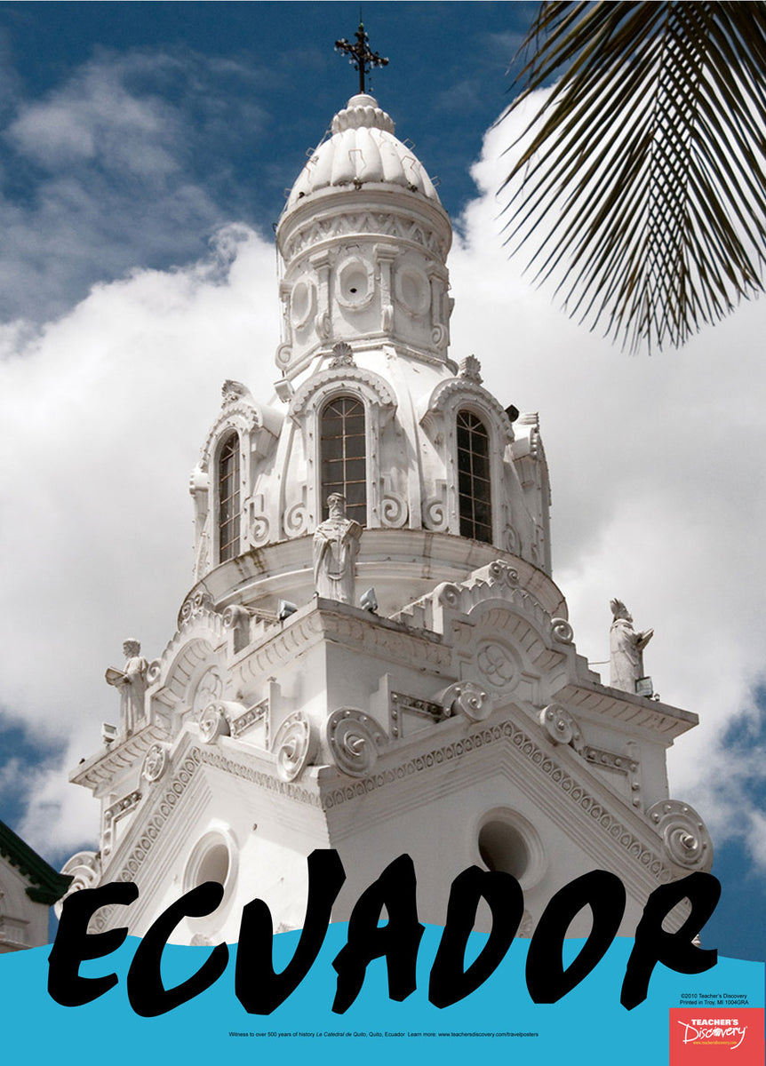 Quito Cathedral Ecuador Travel Poster Teacher's Discovery