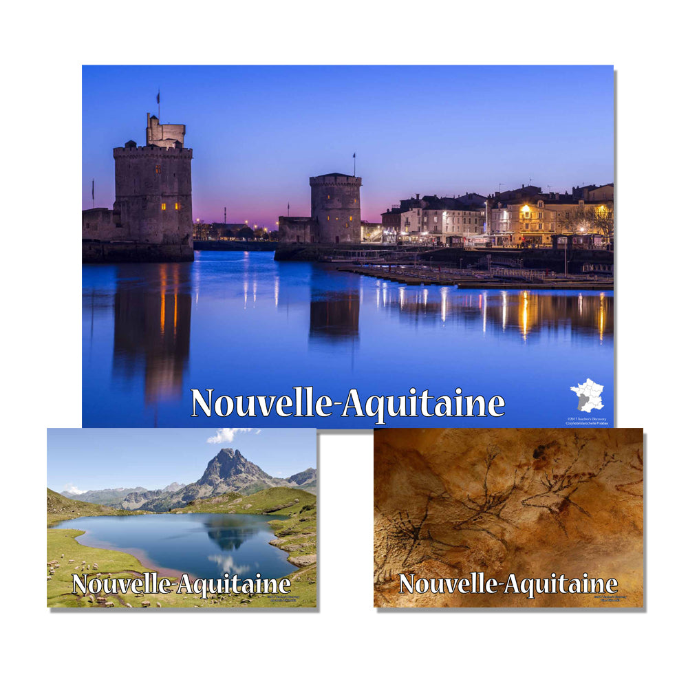 French Regions - French - Mini-posters - Set of 40