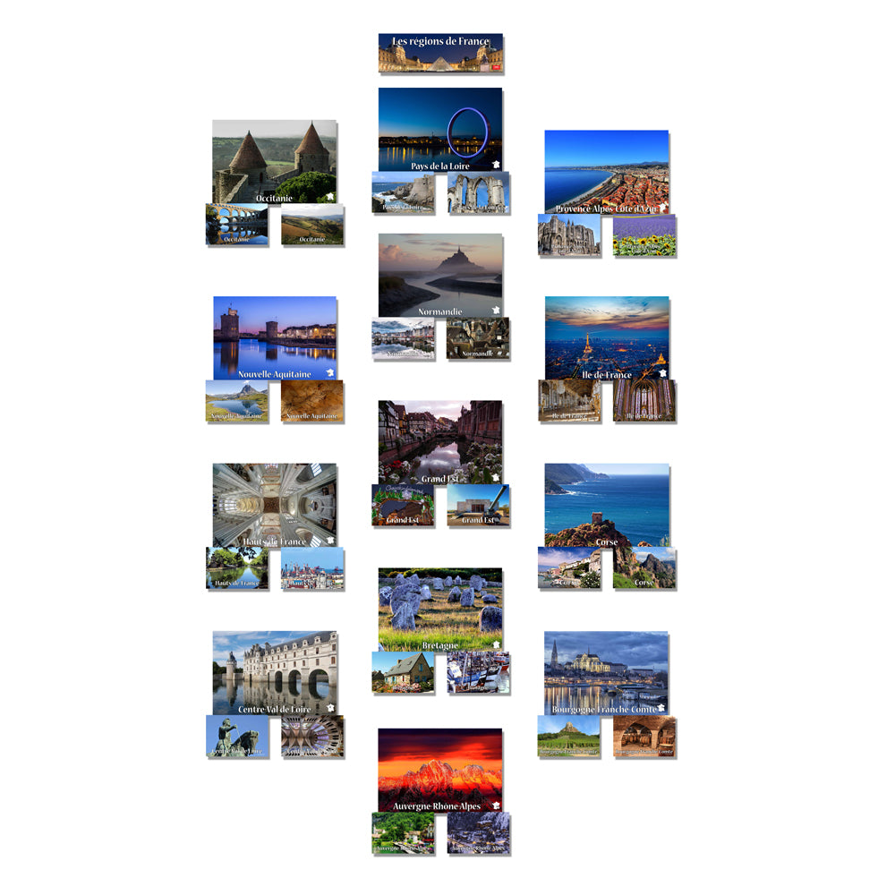 French Regions - French - Mini-posters - Set of 40