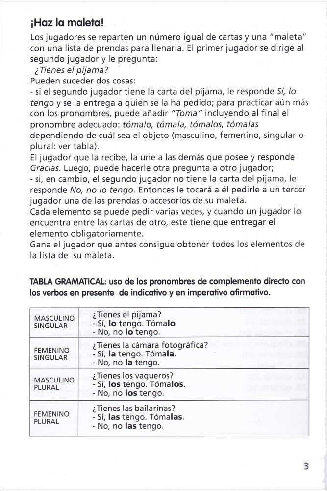 Haz la maleta Spanish Game