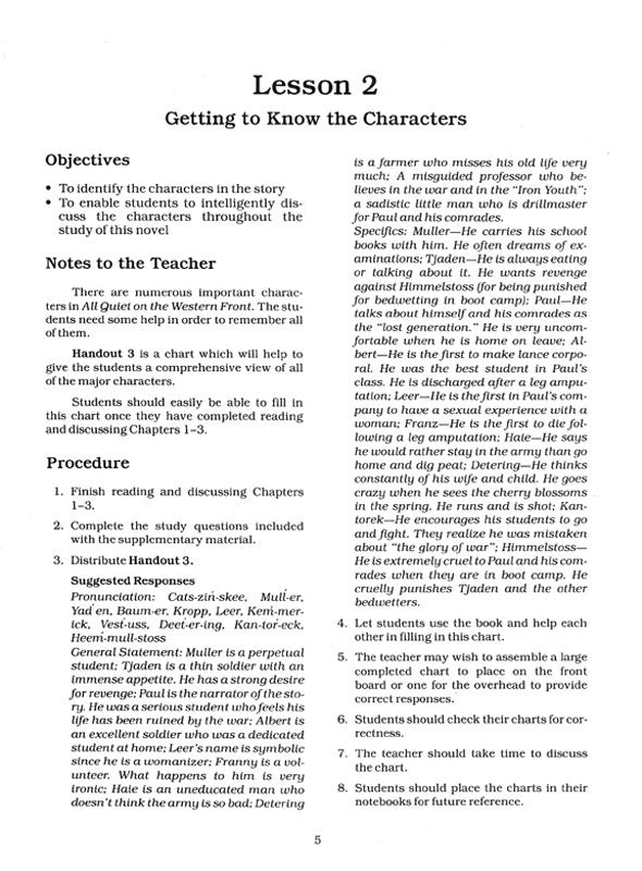 All Quiet on the Western Front Curriculum Unit