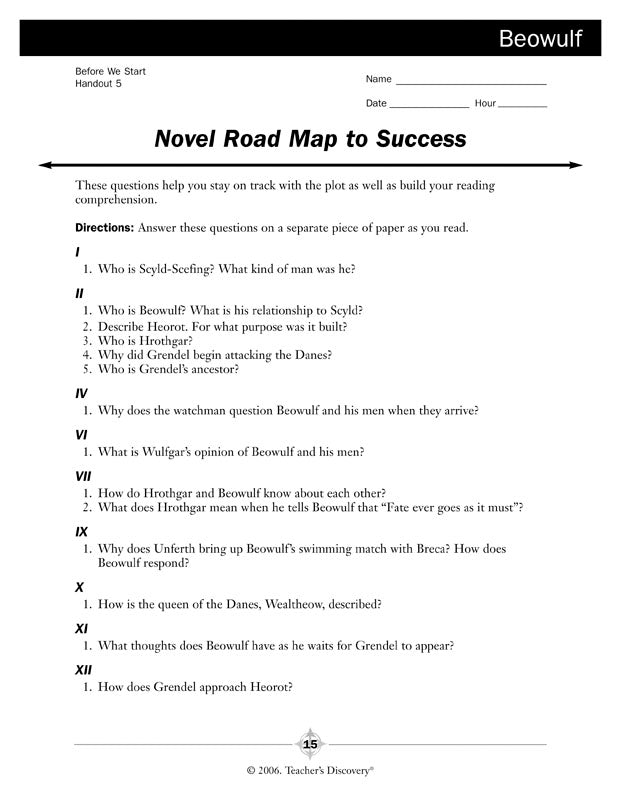 Beowulf Novel Guide Book