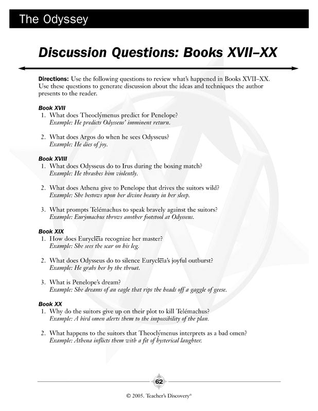 The Odyssey Novel Guide Book Download